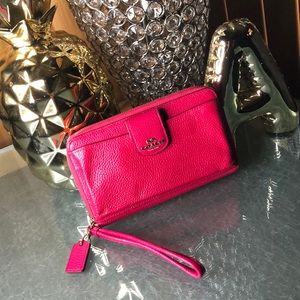 COACH zip-around phone wristlet
